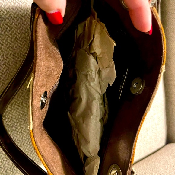 Brown and Tan Striped Tote Bag - Picture 4 of 4